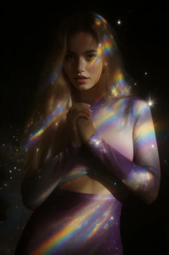 Cosmic Prismatic Glow moodboard — generate AI images in this style