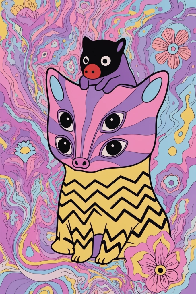 Vibrant Neo-Psychedelic Pop style AI image example 3