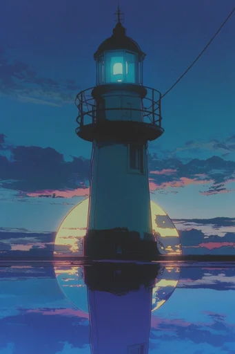 Analog Glitch Melancholy style reference image — 90s anime atmosphere