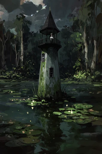 Chiaroscuro Jungle Noir style reference image — moody mossy palette