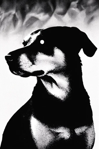Gritty Halftone Printwork style reference image — gritty ink overlays