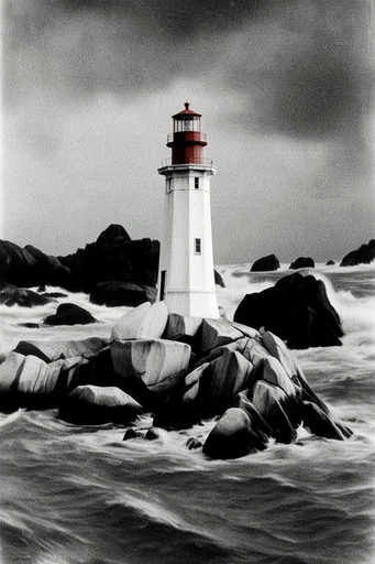 Cinematic Existential Noir style reference image — stark shadows