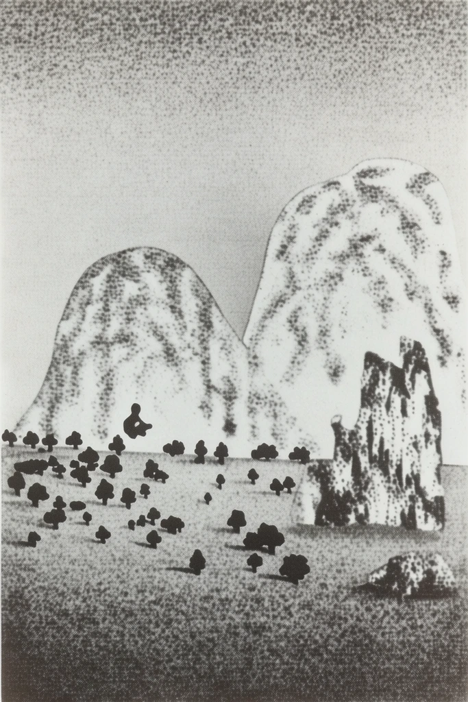 Textured Monochrome Surrealism style AI image example 2
