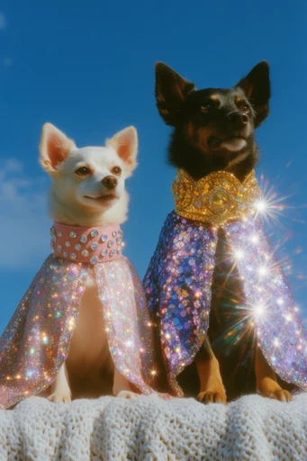 Prismatic Rhinestone Surrealism style AI image example 3