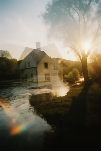 Ethereal Nostalgic Double-Exposure style AI image example 4