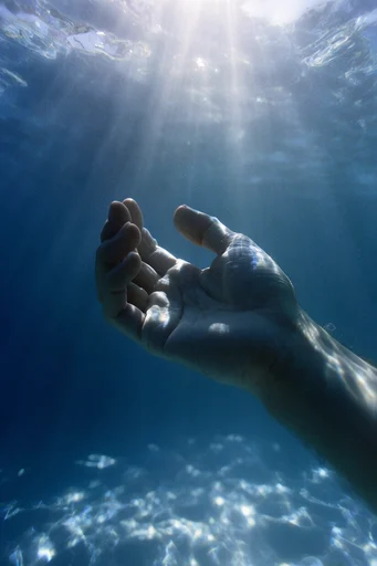 Luminous Abyssal Immersion style reference image — ethereal aquatic caustics