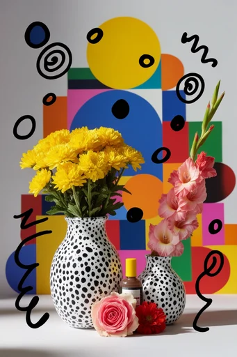 Graphic Pop Collage style reference image — bold geometric patterns