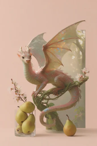 Ethereal Botanical Minimalism style reference image — glass refraction
