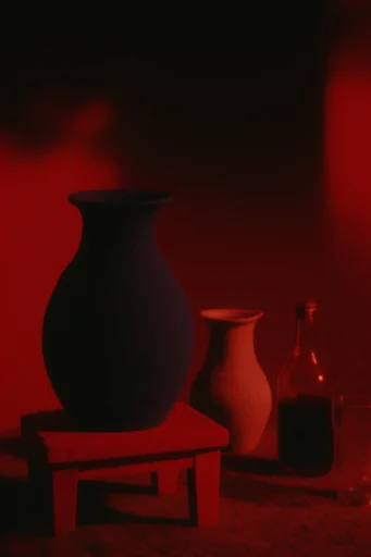 Crimson Noir Cinema style reference image — high-contrast silhouette