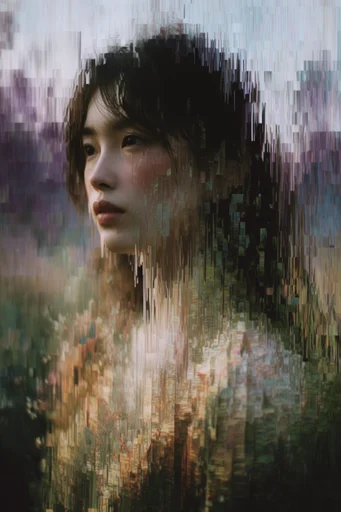Digital Organic Glitch style reference image — melting reality