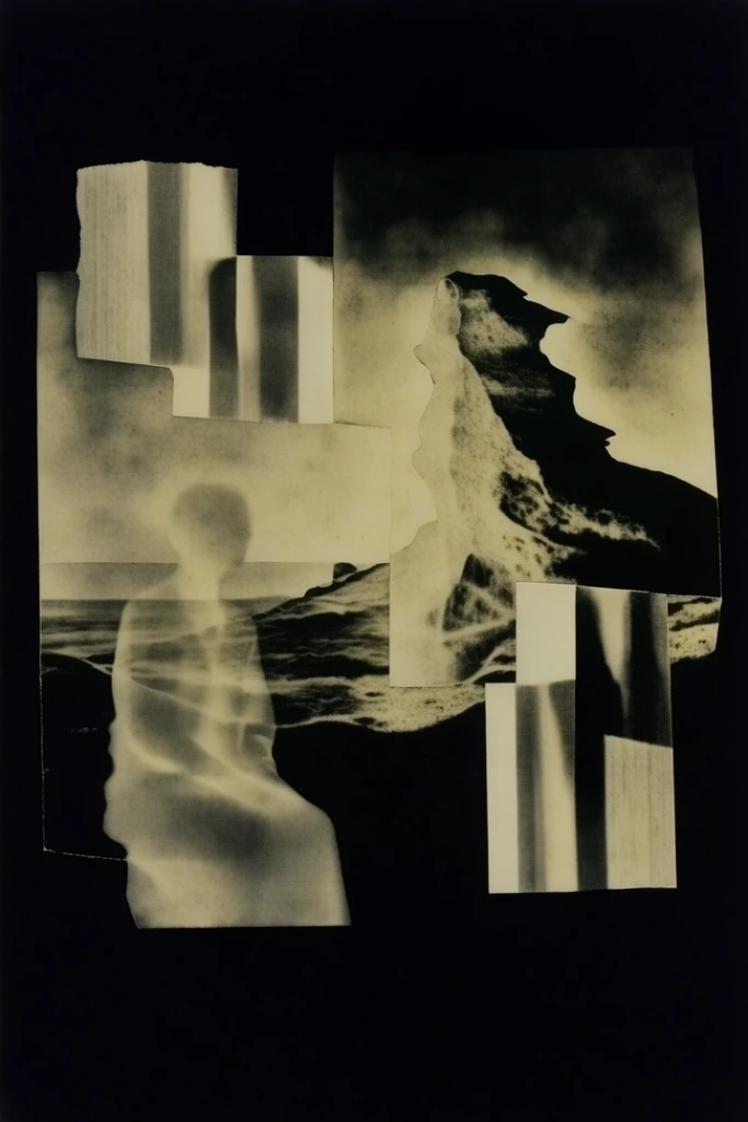 Fragmented Analog Noir style AI image example 2