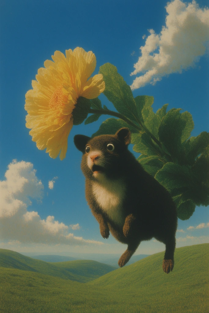 Surrealist Retro Pastoralism style AI image example 3