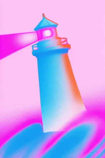 Neon Dithered Graphic style reference image — saturated neon palette