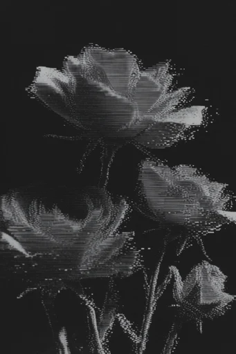 Corrupted Chrome Glitch style reference image — high contrast noir
