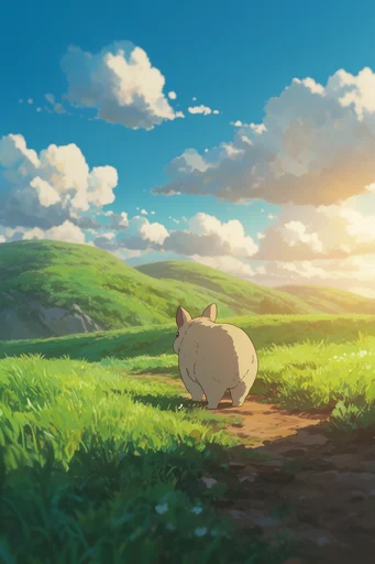 Luminous Anime Pastoralism style AI image example 3