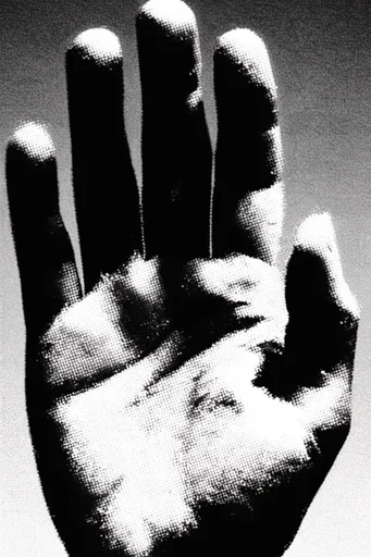 Gritty Halftone Zinecore style reference image — gritty xerox texture