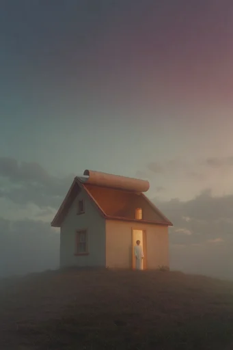 Misty Nocturnal Surrealism style reference image — surrealist solitude