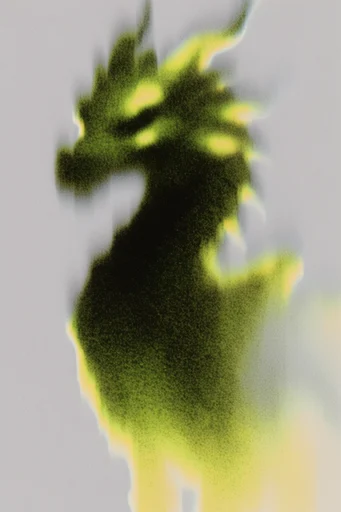 Toxic Spectral Minimalism style reference image — chromatic ink bleed