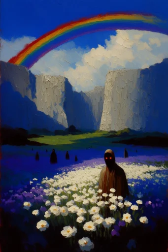Surreal Impasto Azure style reference image — stark high-contrast lighting