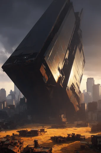 Overgrown Industrial Solarpunk style reference image — retrofuturism