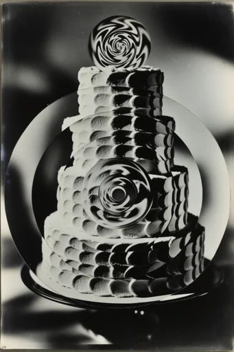 Monochrome Geometric Surrealism style reference image — fragmented composition