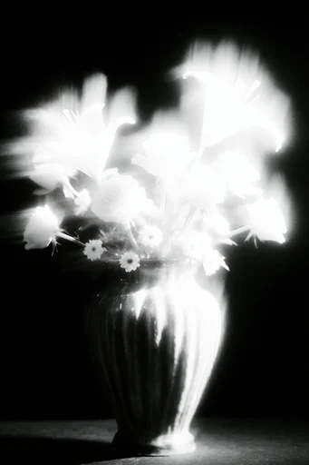 Spectral Monochrome Halation style reference image — glowing silhouette