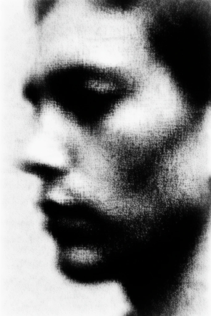 Gritty Monochromatic Noir style AI image example 1