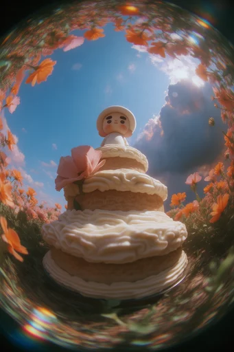 Surreal Fisheye Floral style reference image — golden hour backlighting