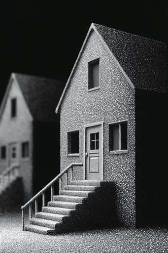 Luminous Pointillist Noir style AI image example 4