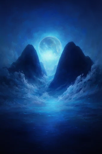Bioluminescent Cosmic Abyss style reference image — 90s anime aesthetic