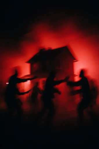 Crimson Kinetic Noir style reference image — high-contrast silhouette