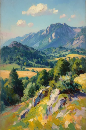 Textured Impasto Landscapes style reference image — visible brushstrokes