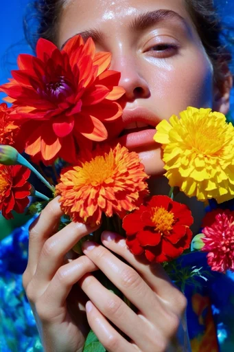 Hyper-Glossy Surreal Editorial style reference image — macro beauty photography