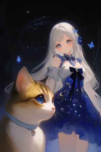 Luminous Celestial Anime style reference image — vibrant neon rim light