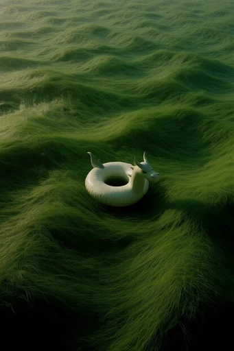 Surreal Verdant Minimalism style reference image — monochromatic green palette