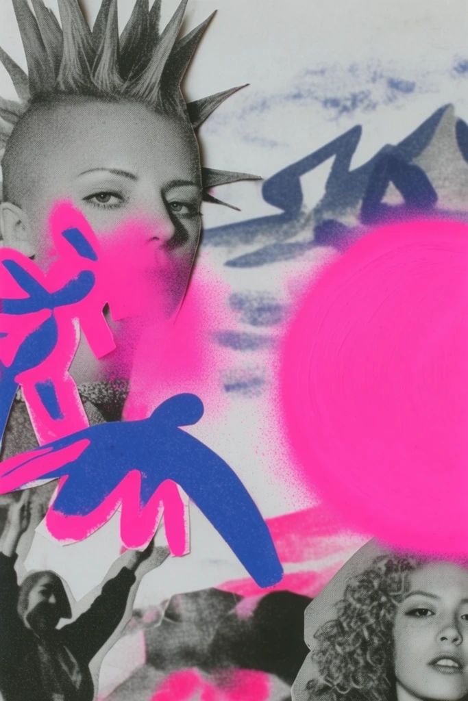 Gritty Neon Punk style AI image example 2