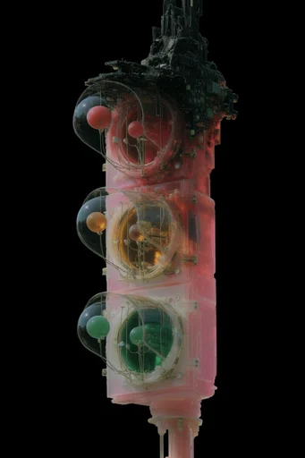 Translucent Cyber-Organic Assemblage style reference image — circuit board integration