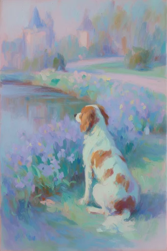 Ethereal Pastel Impressionism style reference image — stippled and impasto techniques