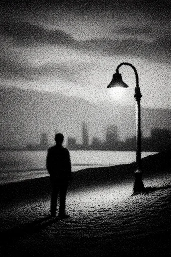 Atmospheric Monochrome Noir style AI image example 2
