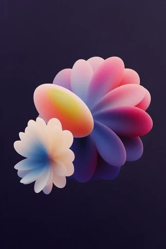 Luminous Chromatic Morphism style reference image — tactile velvet grain