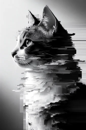 Monochromatic Digital Erosion style reference image — digital decay