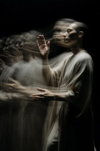 Monochromatic Kinetic Surrealism moodboard — generate AI images in this style
