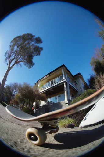 Distorted Urban Fisheye style AI image example 4