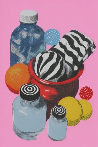 Neo-Punk Collage Zine style reference image — risograph print aesthetic