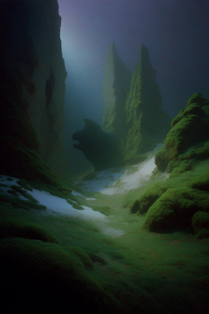 Velvet Moss Surrealism style AI image example 2