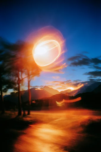 Kinetic Nocturnal Amber style reference image — long exposure motion blur