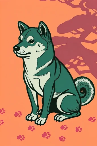 Modern Ukiyo-e Graphic style reference image — vibrant high-contrast palette