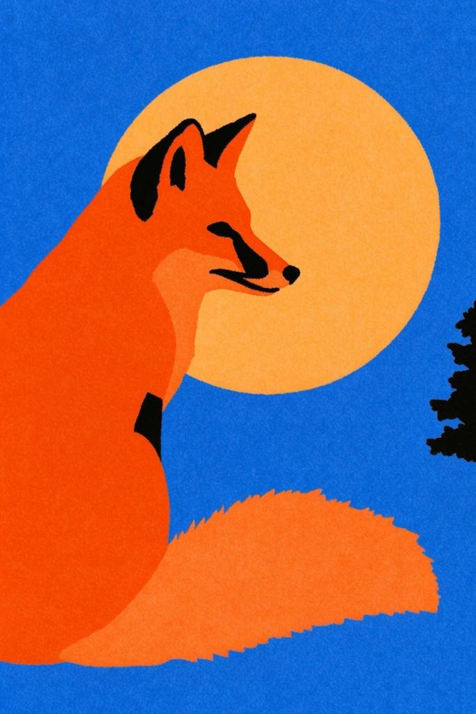 Graphic Minimalist Serigraph style AI image example 3