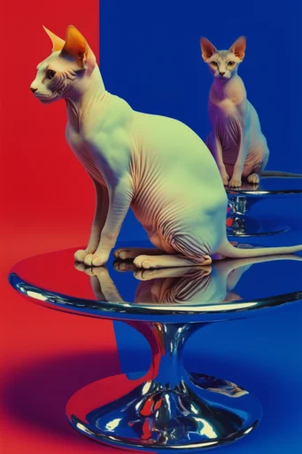 Vibrant Chrome Cyber-Surrealism style reference image — reflective metallic surfaces