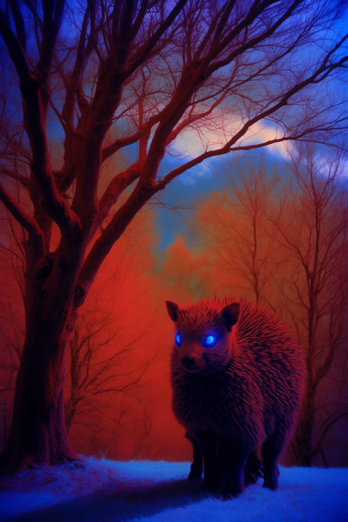 Surreal Infrared Crimson style AI image example 3